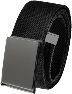 Build A Belt Men&#39;s Pewter Flip Top 1.5&quot; Wide Buckle with Canvas Web belt