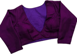 Beautiful Indian designer silk fabric purple colour  half sleeve handmade Blouse saree blouse , indian blouse , blouse || Free Shipping ||