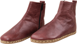 Women Red Ankle Barefoot Boots, Wide Toe Box Boots, Handmade Winter Boots, All Natural Zero Drop Boots, Ankle Barefoot Boots With Zipper