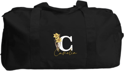 Personalized Birth Flower Bag, Name and Initial Gym Bag,  Floral Women Gift, Custom Duffel Bag, Adjustable Weekender Bag, Hospital Bag
