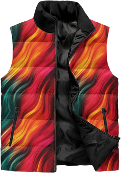 Neduz Psychedelic Swirl Puffer Vest -  Warm Winter Vest - Unisex -  Plus Sizes