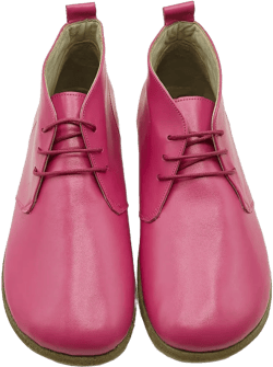 Women&#39;s Barefoot Oxford Fuschia Ankle Boots - Wide Toe Box Leather Sole Handmade Boots - Gift For Her - Daily Basis Use Winter Boots