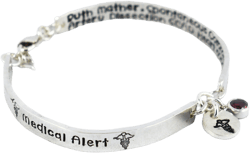 Medical Alert Bracelet and ID Bracelet Sterling Silver Custom Made - Women and Teens Bracelet
