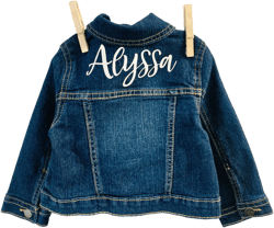 Baby/Toddler Custom Name Jean Jacket - Multiple Font Options & Font Colors - Cute Toddler Baby Girl Jean Jacket - Custom Jean Jacket
