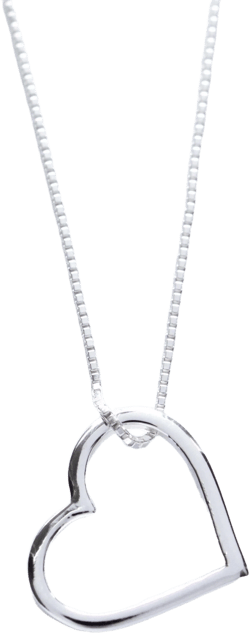 Open Heart Sterling Silver Pendant Necklace, Women Heart Jewelry, FREE SHIPPING, Valentine Mother&#39;s Day Anniversary Heart Charm Gift
