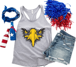 Funny Eagle Tank Top, America Tank, Patriotic Eagle Face Tank, 4th of July Shirt, Independence Day Gift, USA Tank, Red White and Blue Tee