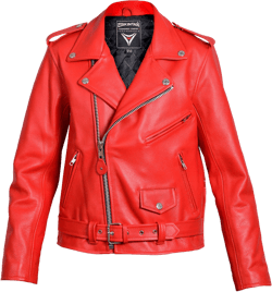 Children’s Red Real Leather Biker Jacket, Cowhide Motorcycle Boys, Gifts for Kids. Brando by Skintan