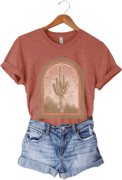 Vintage Cactus Graphic Tee, Cute Boho Desert Shirt