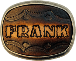 MADE to ORDER Custom Tooled Leather Belt Buckle, Names or Initials, Up to 6 Letters