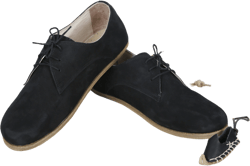 WOMEN Oxford Barefoot Black Nubuck Leather Handmade Classic Yemeni Shoes, Natural, Colorful, Slip-On