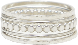 Minimalist Ring, Rings For Women, Silver Bead Stacking Ring, Set Of 5, Medium Thick Thin Ring, Silver Stack Ring Set | Marvelous Rings