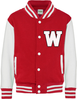 Adults &quot;W&quot; Red & White Letterman Varsity Jacket College Basketball