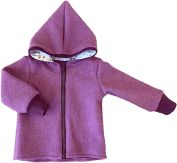 Walk jacket Walk old pink cuffs in berry flowers with zipper and hood cuffs and lining customizable