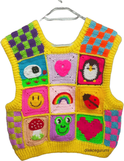Crochet vest sweater, colorful crochet vest, gift for her, knit vest sweater, crochet cardigan, valentine&#39;s day gift, gift for girlfriend