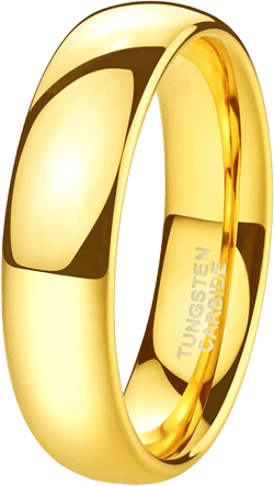14K Gold Tungsten Ring, Tungsten Wedding Band, Men&#39;s Ring, Women&#39;s Ring, 6mm Tungsten Ring, Sizes 5-15 (w/ half sizes!), Gold Wedding Ring