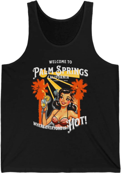 Welcome to Palm Springs Unisex Jersey Tank Top, Vintage Inspired Shirt, Retro Vibes Tee, Vacation T Shirt, Funny Shirt