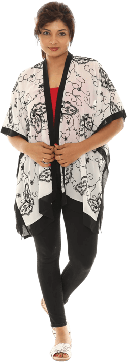 Women Sheer Butterfly Floral Embroidered Open Cardigan, Cover-up, Boho Embroidered Kimono, Plus Size Cardigan, Layering, Summer Beach Wear