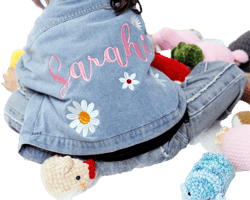 Custom Embroidered Kids Denim Jacket | Embroidered Denim Jacket | Custom Denim Jacket | Embroidered Jean Jacket | Personalized Denim Jacket.
