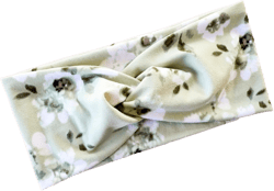 Sage Florals Simple Twist Soft Fabric Headband, Nurse Headband, Headband with Buttons, Headband for Women, Healthcare Headband
