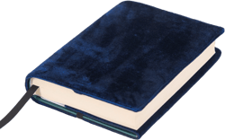 Navy Velvet Fabric Journal Cover for Hardcover A5 Notebooks, Custom Book Cover, Christmas Gift for English Teacher