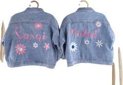 Custom Embroidered Kids Denim Jacket | Embroidered Denim Jacket | Custom Denim Jacket | Embroidered Jean Jacket | Personalized Denim Jacket.