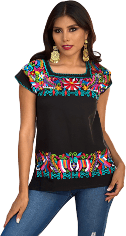 Traditional Mexican Blouse. Size S - 3X. Animal Embroidered Blouse. Otomi Top. Colorful Mexican Blouse. Floral Embroidered Blouse.