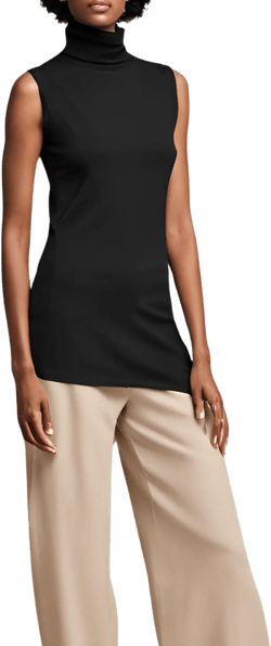 Women Sleeveless Tunic Top Turtleneck Tunic Top Blouses Casual T-Shirt Summer Top for Taller Knit Top Tunic Blouses Office Wear