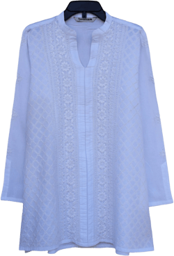 Ayurvastram - MORA Pure Cotton Hand Embroidered Tunic Top Kurti: Made to Order/Customizable