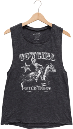 Cowgirl Tank Top, Women&#39;s Tank Top, Country Tank Top, Rodeo Tank Top, Triblend Racerback Tank Top, Hand Screen Print, Fashion Tank Top