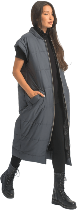 Sleeveless Puffer Jacket, Black Bomber Jacket Women, Long Vest Women, Cyberpunk Down Jacket
