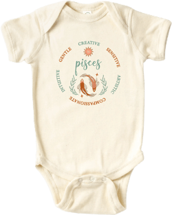 Pisces Baby ONESIES® Bodysuit - Astrology Zodiac Bodysuit - Horoscope Baby Gift - Moon Child - Witchy Mama - Baby Shower Gift - Pisces Baby