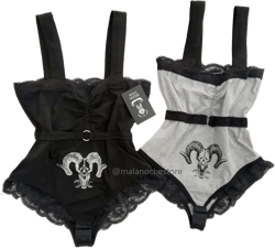 Bodysuit Lydia, black bodysuit, lace body, gothic bodysuit, gothic clothing, witch, cotton lingerie, goat skull, luxury lingerie, lace top
