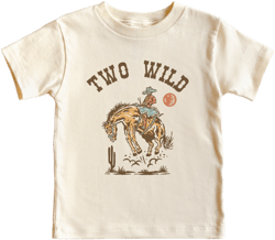 Two Wild Toddler Short Sleeve Tee | Western, Rodeo, Wild West Second Birthday Party Shirt | Matching Parents Sibling | 2nd Birthday Boy Girl