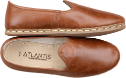 Womens Antique Brown Color Leather Handmade Slip On, Turkish Shoes Women, Handmade Flat Shoe, Travel Shoes, Mothers Day Gift