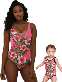 Vacation Wear bathing suit Mommy And Me Swimsuit floral print matching family Bathing Suit toddler Bathing Suit Tropical Print Swimwear