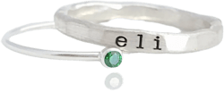 Stackable Rings | Silver Name and Birthstone Rings, name rings, birthstone ring set, personalized jewelry | stacking name rings | The Ensley