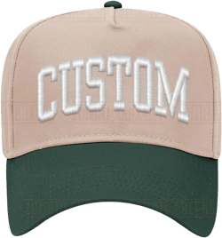 Custom Hat Embroidery Any Name Your Name City State School  - Personalized 2 Tone Retro Arched Block Snapback Cap - Fast Ship