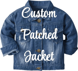 Kids Custom Patch Jean Jacket | Blue | Denim | Girls | Boys | Toddler | Kids | Personalized | Name | Chenille | Sequin | Gift | School
