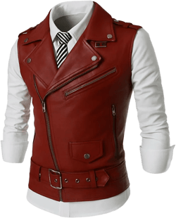 Noorani Men&#39;s BLOOD RED Leather Vest Coat | Men&#39;s Slim Fit Biker Vest Motorcycle Vest Leather Best Christmas Gift | Biker Leather Vest-coat