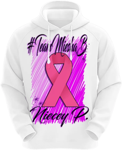 F050 Digitally Airbrush Painted Personalized Custom Breast Cancer Ribbon  Adult Hoodies Sweatshirt