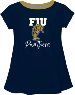 FIU Solid Blue Laurie Top Short Sleeve