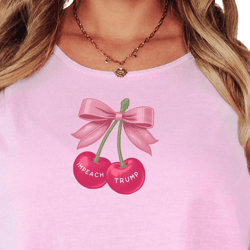 Anti Trump Tank Top , Impeach Trump Comfort Colors Cherries T Shirt,Political Cherry Shirt, Democrat T-Shirt, Coquette Protest Tee, Resist
