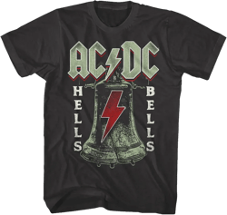 ACDC Men&#39;s T-Shirt Vintage Hells Bells Black Shirt Men 100% Cotton Big and Tall Size T-shirts Graphic Tees Classic Gift For Best Friend