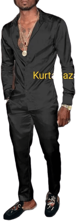 African Mens Outfit, Men&#39;s Clothing, Fashion Casual, Solid Color Outfits, Mens Shirt Pants, Solid Colour Black