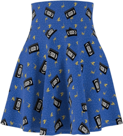 Retro VHS Movie Lover 90s Blockbuster Video Inspired Women&#39;s Skater Skirt