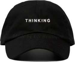 Thinking Hat, Minimal, Clean, Simple, Lifestyle, Streetwear, Culture, Film, Gift, Fashion Customizable Hat, Embroidered Baseball Dad Cap