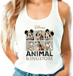 Animal Kingdom Mickey And Friends Tank Top, Minnie Safari Tank Top for Her, Friends Wild Crop Top, Vintage Style Racerback, Disney Family