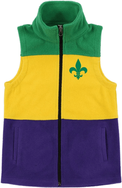 fleece mardi gras vest