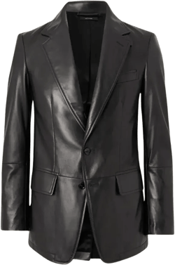 Men&#39;s Black Leather Blazer – Leather Suit Jacket – Formal Partywear Blazer for Men – Slim Fit Designer Leather Coat