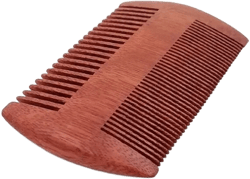 Personalized Customize Logo -Handmade Redsandalwood Comb Two Sides Tooth Wooden Comb Red Hair Men Beard Care Comb Makeup Tool